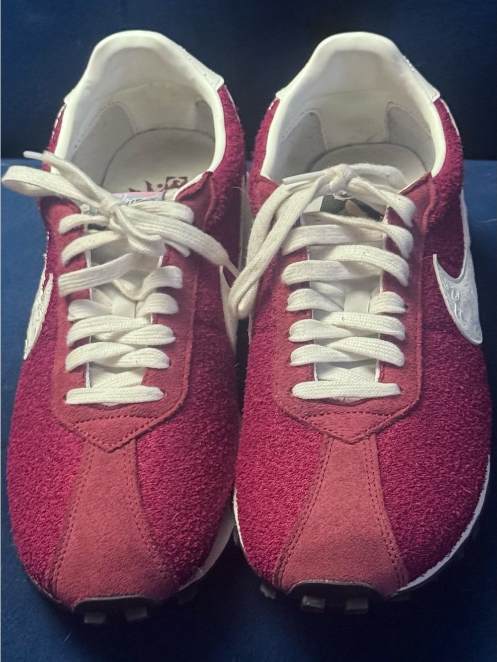 Nike LD 1000 ‘Team Red Sail White’ Suede Sneakers w/White Swooshes Size 11.5